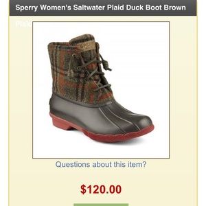 Sperry duck boots size 6